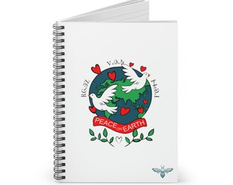 Cherokee ᏣᎳᎩ Syllabary Whole Earth Peace To All Spiral Notebook - Ruled Line