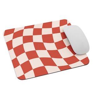 Maroon Wavy Retro Mouse Pad