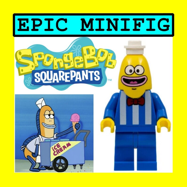 Bikini Bottom Ice Cream Vendor Spongebob Minifigure Etsy