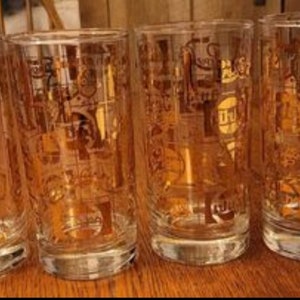 Vintage Gold Pepsi Glasses