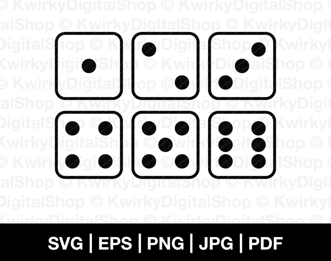 Dice Faces Numbers SVG Eps Png Jpg Pdf Cricut Cut File Digital Download