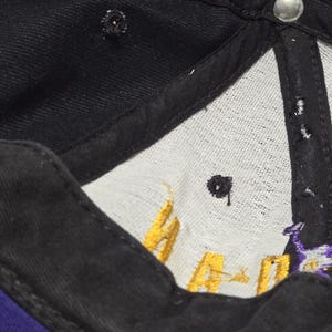 Vintage jaren 90 Nike Michael Jordan snapback hoed gemaakt in de VS paarsgeel afbeelding 17