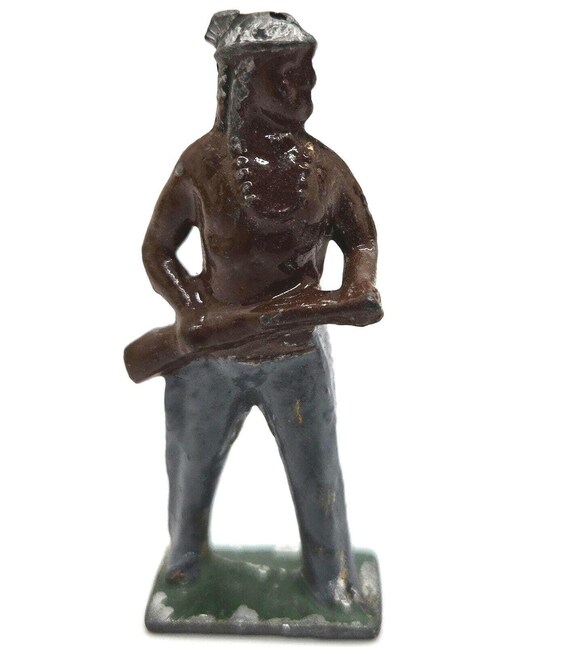 SUPERBE RARE TOP ++ JF ? FIGURINE PLOMB Lead - INDIEN Native