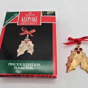 VTG 1992 Hallmark Keepsake Christmas Ornament Precious Edition Holiday Holly