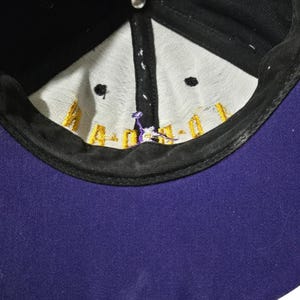 Vintage jaren 90 Nike Michael Jordan snapback hoed gemaakt in de VS paarsgeel afbeelding 11