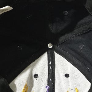 Vintage jaren 90 Nike Michael Jordan snapback hoed gemaakt in de VS paarsgeel afbeelding 12