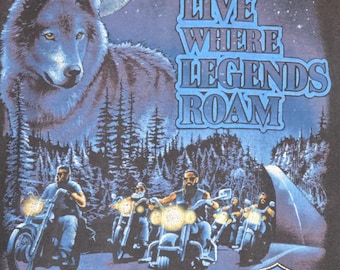 Harley Davidson Vintage Legends Live Where Legends Roam T-shirt Single Stitch 91