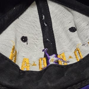 Vintage jaren 90 Nike Michael Jordan snapback hoed gemaakt in de VS paarsgeel afbeelding 18