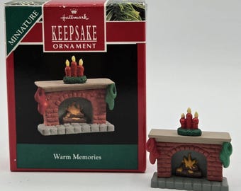 Vintage 1990 Hallmark Keepsake Miniature Christmas Ornament Warm Memories