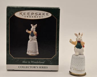 Vintage Hallmark Keepsake Miniature Ornament Alice In Wonderland White Rabbit #3