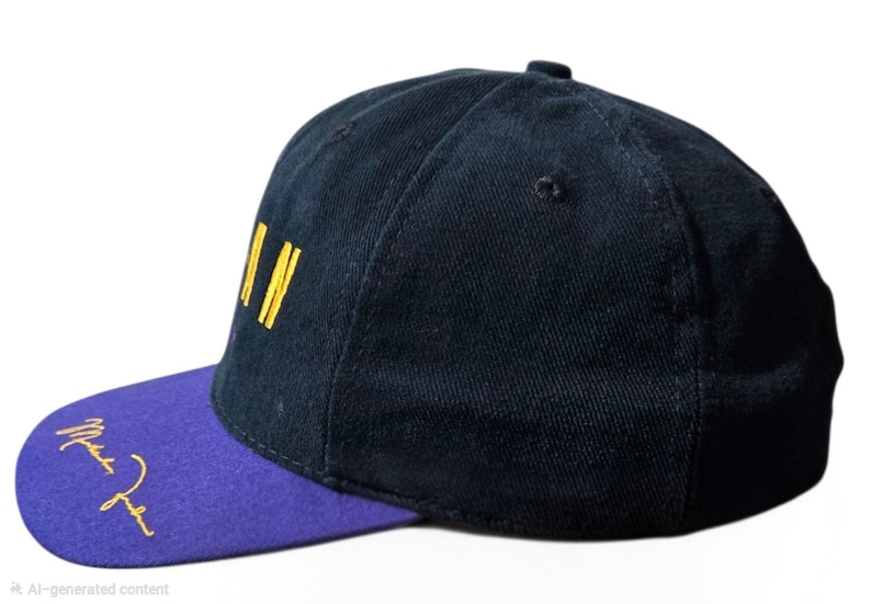 Vintage jaren 90 Nike Michael Jordan snapback hoed gemaakt in de VS paarsgeel afbeelding 5
