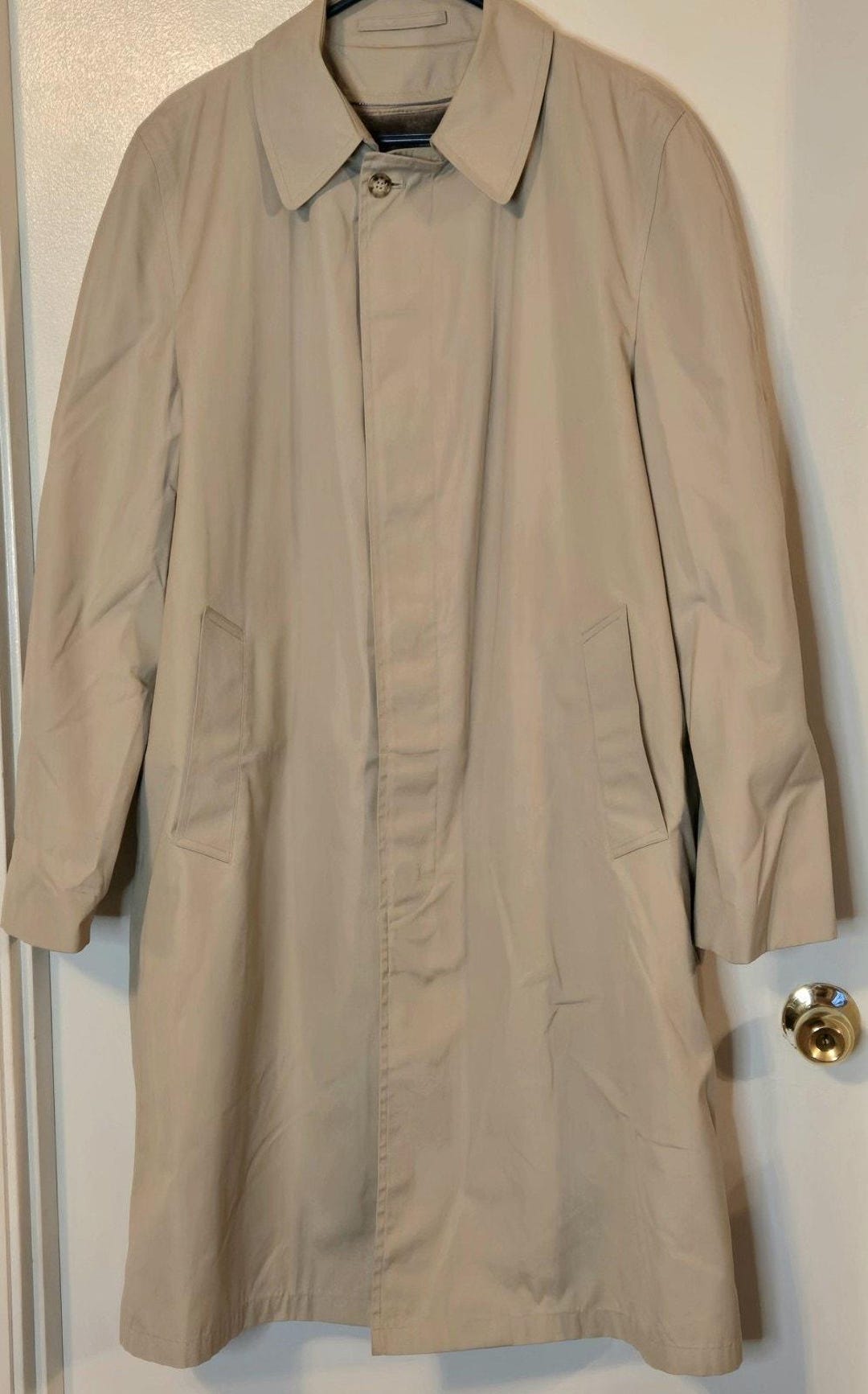 Anderson Little Vintage Cream Canvas Trench Pea Coat Zip Out Lining 40 ...