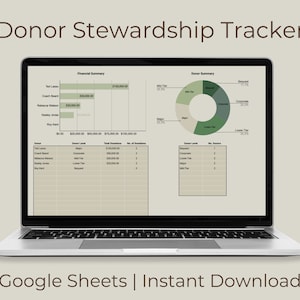 Donor Stewardship Tracker Spreadsheet | Google Sheets Template | Donation Tracker | Foundation Tracker | Charity Tracker | Instant Access