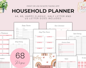 Time Management Planner for Budgeting Printable Finance Tracker for Cleaning Organizer for Busy Household Schedule Planner Vacation