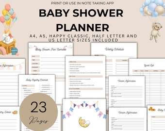 Baby Shower Planner Baby Sprinkle Printable Baby Registry Checklist Baby Shower Games Template Baby Shower Hostess Gift Thank You