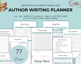 Novel Writing Planner Author Goodnotes Journal for Writers Template Printable Book Planner Digital Story Plan Template for Author Story