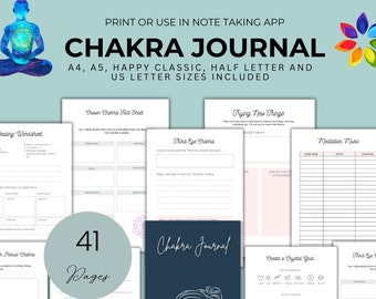 Chakra Healing Workbook Printable Energy Healing Journal Crystal Log Spiritual Journal Manifestation Planner Meditation Record Affirmations