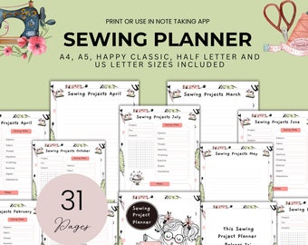 Sewing Planner Seamstress Planner Sewing Journal Printable Sewing Template Digital Fashion Design Planner Fashion Design Journal Tailor