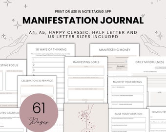 Manifestation Journal Template Law of Attraction Printable
