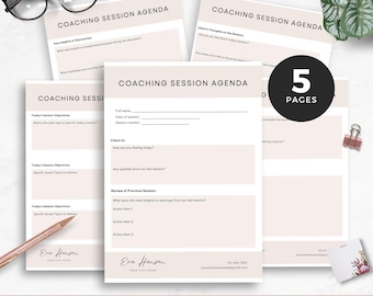 Coaching Session Plan Template Editable Coaching Planner Coach Worksheet Bundle Life Coach Session Agenda Printable Coaching Form