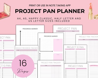 Glow Up Make-up Project Pan Tracker Printable Makeup Planner for Project Pan Digital Planner for Make-Up Inventory Tracker for Skincare
