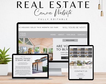 Real Estate Website Template Canva, Realtor Website Template, Modern Agent Website Design, Editable Real Estate Marketing Landing Page P2