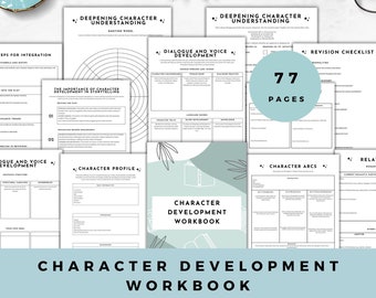 Novel Writing Workbook Character Development Worksheets for Character Arc Guide Printable Author Planner Creative Writing Journal