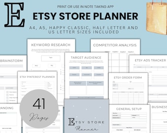 Printable Etsy Shop Planner Ecommerce Business Journal Printable Etsy Store Organiser Template Etsy Shop Checklist Gift Small Business Owner