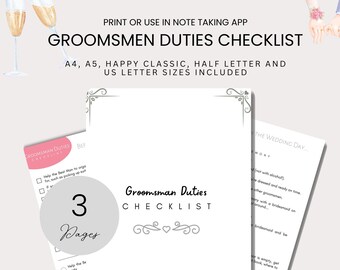 Bridesmaid Duties Checklist Bridesmaid Printable Bridesmaid - Etsy Canada
