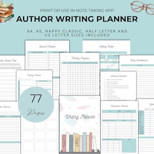 Novel Writing Planner Author Goodnotes Journal for Writers Template Printable Book Planner Digital Story Plan Template for Author Story