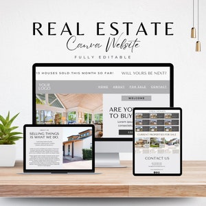 Makler Website Template Canva Design Modernes Makler Marketing Template Anpassbares Digitales Design
