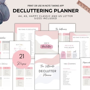 Declutter Checklist Decluttering Planner for Decluttering Projects Printable Decluttering Checklist for Cleaning Printable House Tidying