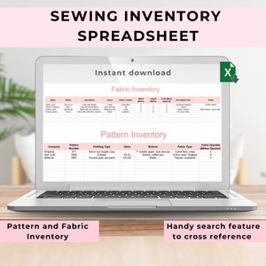 Sewing Inventory Spreadsheet Excel Fabric Tracker for Sewing Pattern Record Template Fabric Stash Log Sewing Small Business Management P3