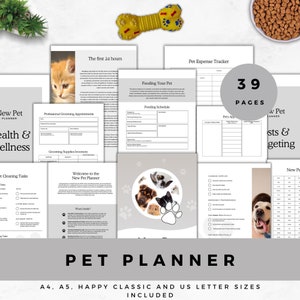 Pet Health Record Printable, Pet Care Journal for Dogs Cats Puppies, Pet Planner Printable, Vaccination Tracker, Vet Log, Pet Info Organizer