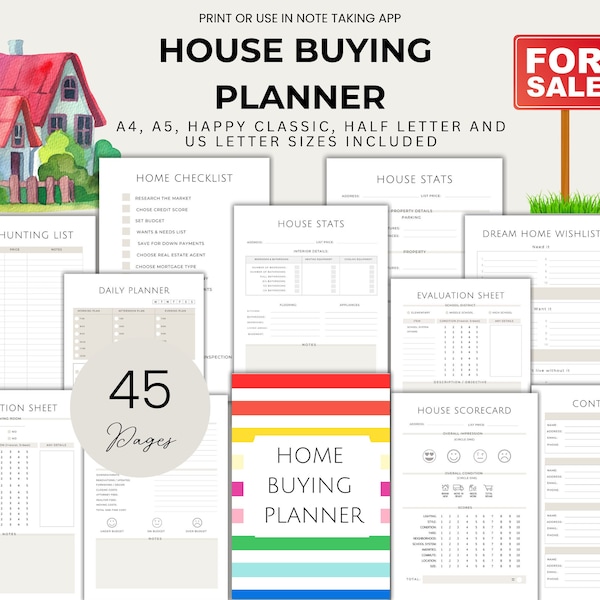 House Buying Planner House Hunting Checklist for Home Hunting Planner for Relocation Moving Checklist for Moving Printable Planner Goodnotes