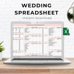 Wedding Planner Spreadsheet for Wedding Planning Budget Spreadsheet Digital Wedding Guest List Excel Wedding Spreadsheet for Bride