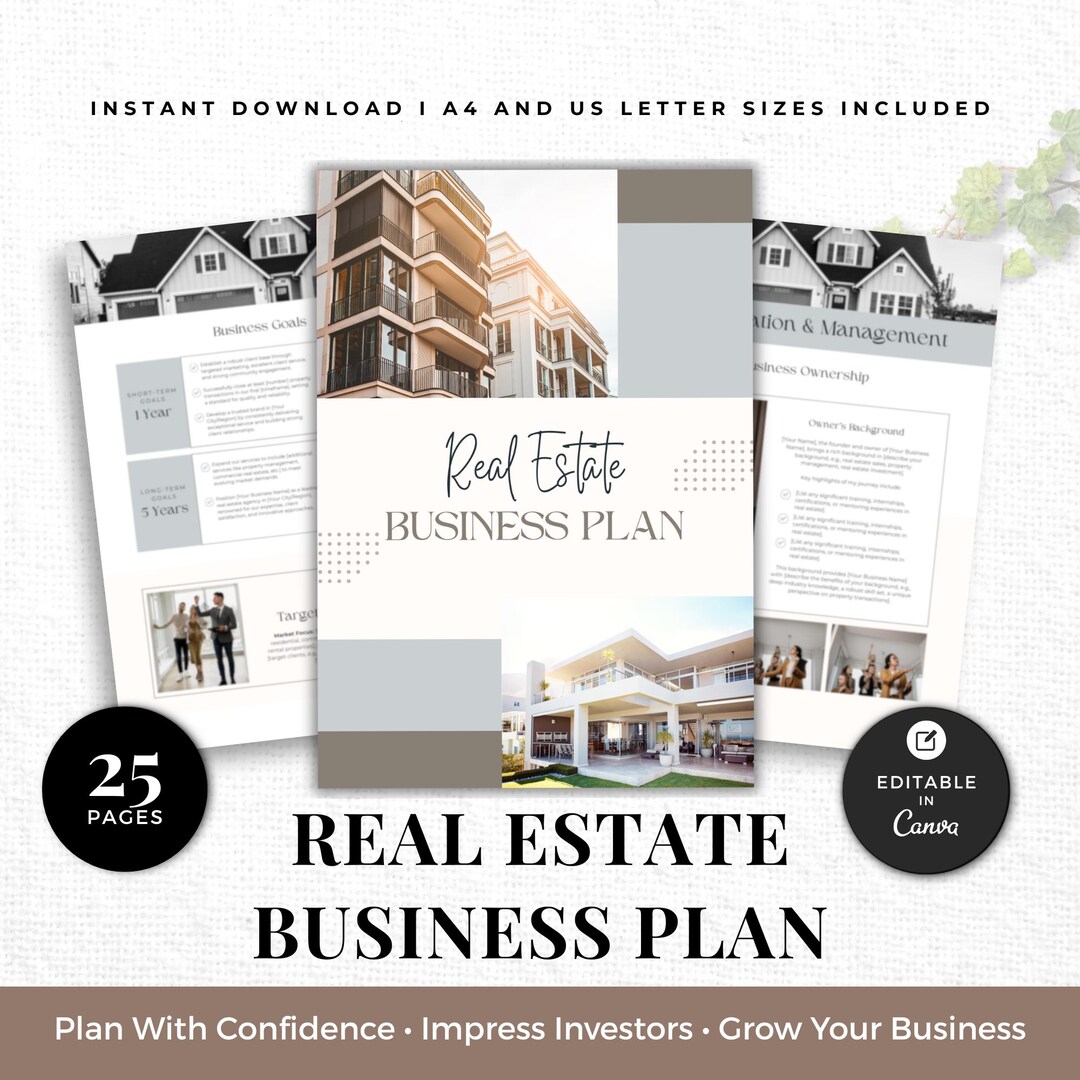 Real Estate Business Plan, Realtor Template, Marketing Strategy ...