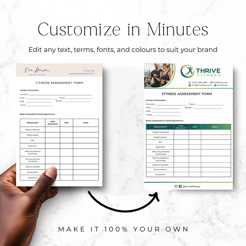 gym trainer client progress assessment form
fitness evaluation form for personal training