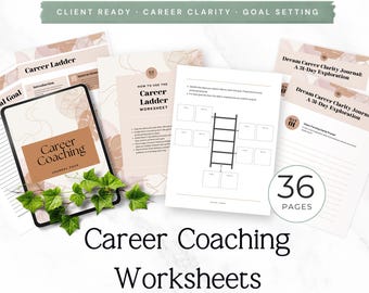 Career Change Worksheets, Personal Development & Goal Setting Tools for Career Coaching and Self-Discovery Resources, Journal Template P2