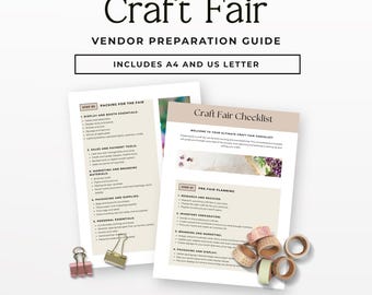 Craft Fair Checklist | Vendor Booth Setup Planner | Pop Up Market Checklist | Handmade Market Prep Guide | Craft Show Vendor Organizer