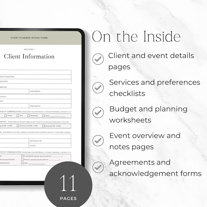 Event Planner Client Intake Forms Bundle, Canva Event Planning ...