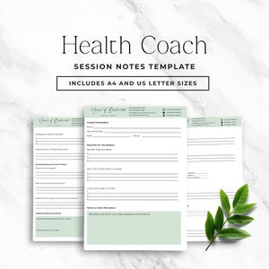 Health Coach Client Session Notes Template Editable Health Coaching Client Progress Tracking  Bundle Wellness Coaching Meeting Notes P3