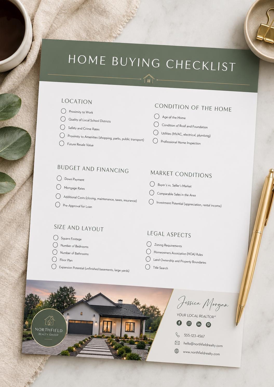 Purchase Checklist Example Real Estate Buyer Checklist Templates for Canva, Editable Home Buying ...