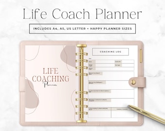 Planificador de coaching, cuaderno de trabajo imprimible para coaching de vida, diario de coaching para desarrollo personal, hojas de trabajo de coaching de mentalidad, descarga instantánea