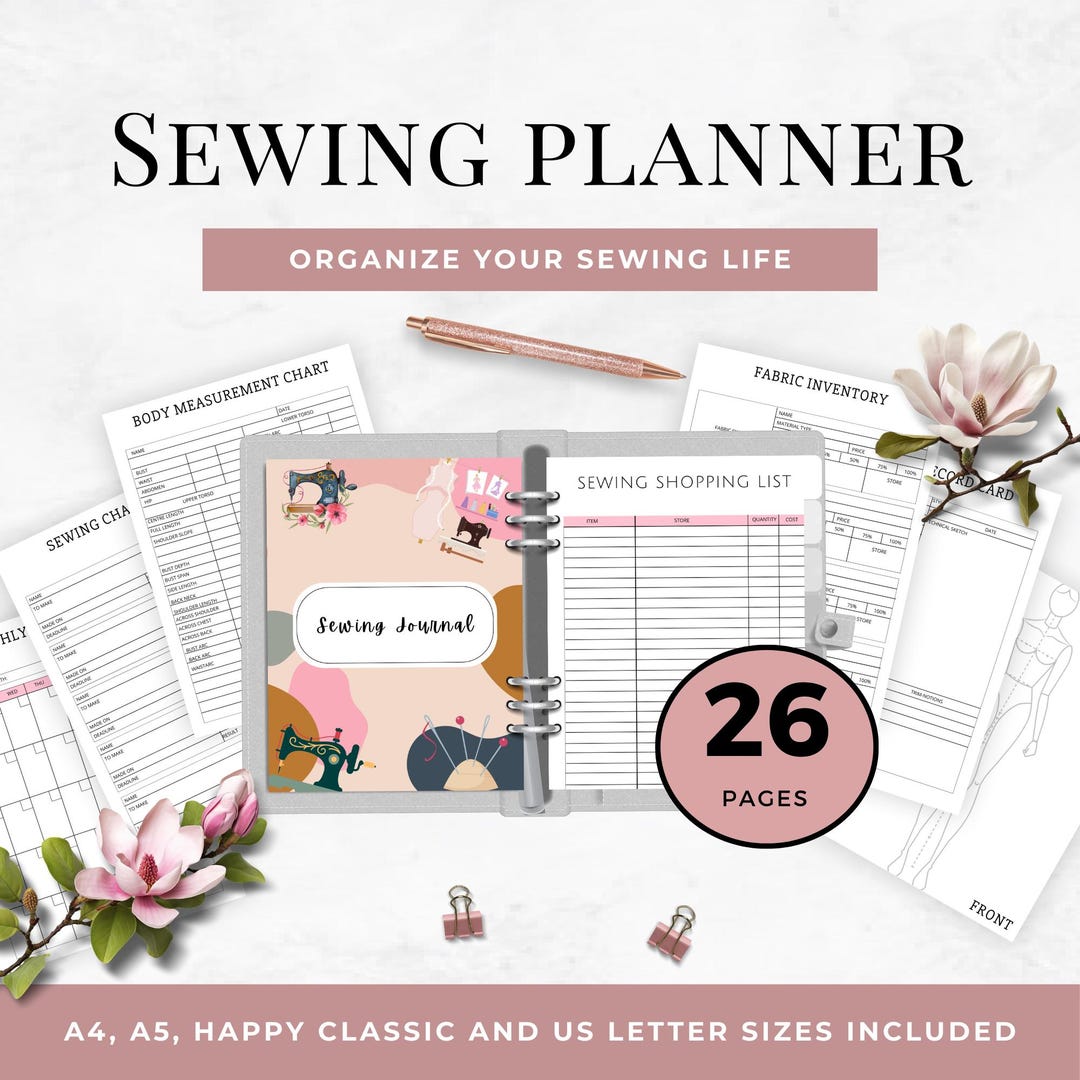 Sewing Planner, Printable Sewing Journal, Digital Project Tracker ...