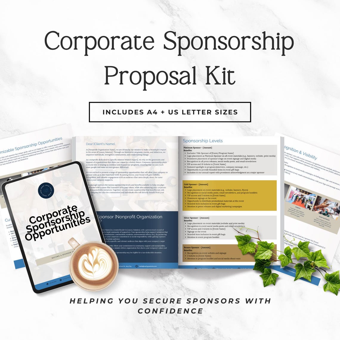 Sponsorship Proposal Template for Nonprofit Events, Fundraising Pitch ...