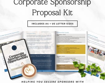 Szablon propozycji sponsoringu dla wydarzeń non-profit, prezentacja dotycząca zbiórki funduszy, edytowalna aplikacja Canva dla małych organizacji P4
