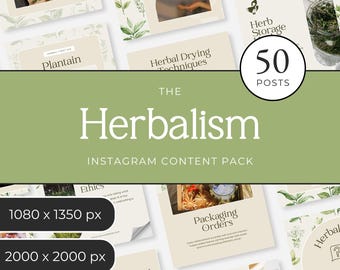 Herbalist Instagram Templates, Herbal Social Media Posts, Canva Templates for Herbalists, Naturopath Content, Wellness Marketing Kit, Sprint