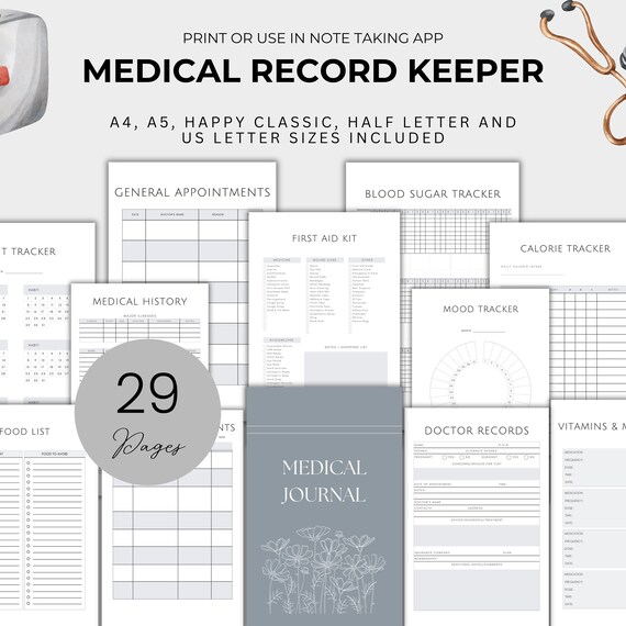 Medical Journal & Health Planner, Symptom Tracker, Medication Log, Chronic Illness Organizer, Medical Binder, Printable Health Tracker