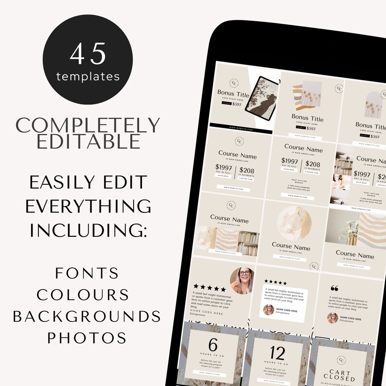 Instagram post templates for coaches
digital product kit for course creators